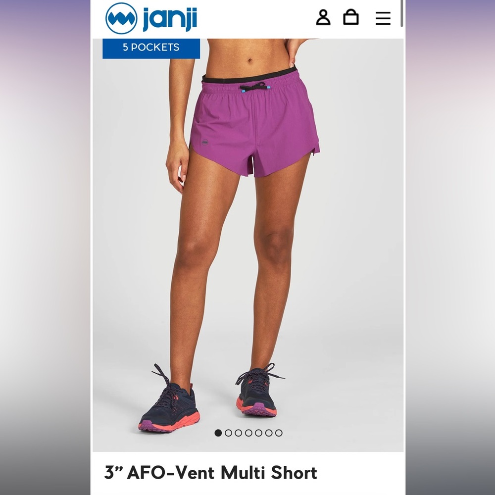Janji AFO vent multi short in deep orchid